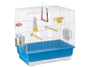 Gabbia uccelli rekord 2 - cm.39x25x41h. bianca - gabbia per canarini e altri piccoli uccelli, fondo in plastica rigida, rete in metallo verniciato resistente alla corrosione,...