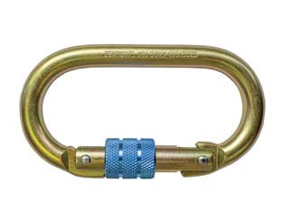 Moschettone anticaduta sekuralt 981 - apertura mm.18 - in acciaio, chiusura filettata, resistenza statica 25 kN, certificati alla Norma EN 362