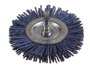 Spazzola circolare in nylon abrasivo blu - ø mm.75 PG 497.10 - colore blu, codulo ø mm.6, grana 150