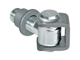 Cardine saldare con cavallotto e bussola art.120 - mm.90x47 M20 - acciaio zincato, cardine regolabile, dado avvitabile