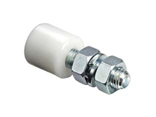 Oliva a rullo in nylon per scorrevoli art.243 - mm.75, rullo ø mm.40 - acciaio zincato, perno mm.14