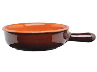 Casseruola in terracotta alto 1 manico bicolore - cm.20 - terracotta con rivestimento ceramico, colore esterno marrone interno naturale, verniciatura senza piombo 100% certificata, ad...