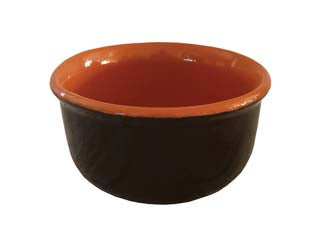 Ciotola in terracotta senza manici e senza coperchio brunella - cm.9 - terracotta con rivestimento ceramico, colore esterno marrone interno naturale, verniciatura senza piombo 100% certificata, ad...
