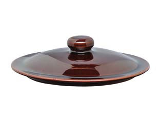 Coperchio in terracotta brunella - cm.18 - terracotta con rivestimento ceramico, colore esterno marrone interno naturale, verniciatura senza piombo 100% certificata -1 ...