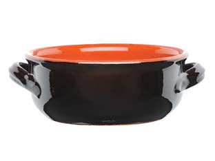 Tegame in terracotta 2 manici bicolore - cm.32 - terracotta con rivestimento ceramico, colore esterno marrone interno naturale, verniciatura senza piombo 100% certificata , a...