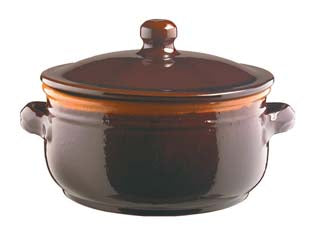 Tegame in terracotta brunella con coperchio - cm.27 - terracotta con rivestimento ceramico, colore esterno marrone interno naturale, verniciatura senza piombo 100% certificata, ad...