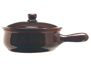 Casseruola in terracotta brunella con coperchio - cm.19 - terracotta con rivestimento ceramico, colore esterno marrone interno naturale, verniciatura senza piombo 100% certificata, ad...