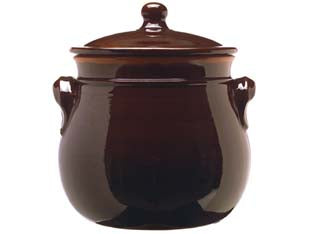 Pentola bombata in terracotta brunella con coperchio - cm.24 - terracotta con rivestimento ceramico, colore esterno marrone interno naturale, verniciatura senza piombo 100% certificata, ad...