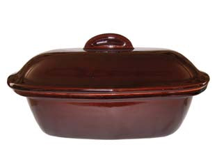 Cuociarrosti in terracotta brunella - cm.37 - terracotta con rivestimento ceramico, colore esterno marrone interno naturale, verniciatura senza piombo 100% certificata , a...