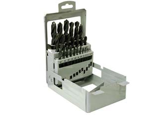 Punte hss in set da 25 pezzi - in scatola di metallo. contiene 25 punte HSS per metallo:, ø mm.1-1,5-2-2,5-3-3,5-4-4,5-5-5,5-6-6,5-7-7,5-8-8,5-9-9,5-10-10,5...