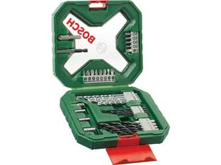 Valigetta x-line con accessori foratura e avvitamento pz.34 - 5 punte per metallo HSS ø mm.2-5, 5 punte per muro ø mm.5-8, 5 punte per legno ø mm.4-8, 13 bit di avvitamento, lunghezza mm....