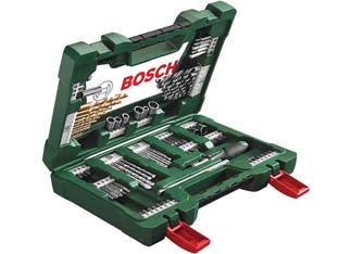 Valigetta v-line con accessori foratura e avvitamento titanium pz.91 - cacciavite a cricchetto, penna magnetica telescopica, 11 punte per metallo HSS-TiN ø mm.2-8, 11 punte per muro ø mm.3-10, 8 p...
