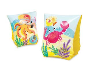 Braccioli gonfiabili fun fish 3-6 anni - cm.23x15 - peso kg.0,12 (58652) - in vinile spessore mm.0,20, 2 camere d'aria, capacità max kg.19-30