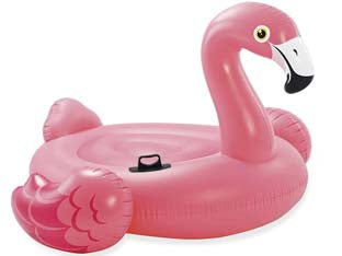 Isola grande gonfiabile fenicottero - cm.203x196x124 - peso kg.5,15 (57288) - in vinile spessore mm.0,35, con 2 impugnature robuste, portata max kg.200, 2 camere d'aria, kit corredo di riparazione