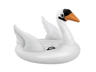 Cigno gonfiabile cavalcabile +3 anni - cm.130x102x99 - peso kg.1,95 (57557) - in vinile spessore mm.0,30, con 2 impugnature robuste, portata max kg.40, 2 camere d'aria, kit corredo di riparazione