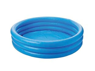 Piscina gonfiabile rotonda crystal blu 3 anelli +2 anni - cm.114x25h. - peso kg.0,86 (59416) - in vinile spessore anelli mm.0,20 fondo mm.0,18, comoda e maneggevole, facilmente lavabile, con 3 anelli gonfiabili, modello...