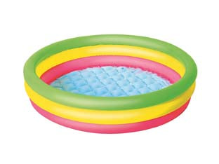 Piscina gonfiabile summer 3 anelli color grande +2 anni - ø cm.152x30h. - lt.62 - kg.1,880 (art.51103) - realizzata in vinile NP, spessore plastica mm.0,19 -pavimento morbido gonfiabile, kit corredo di riparazione