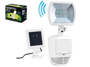 Proiettore solare led con sensore - mm.281x128x50 - 120 lumen - materiale plastica , alimentazione con 2 batterie 3.2V 600mAh ricaricabile, alimentazione solare , 2 ore di autonomia a 120 l...