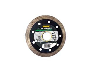 Dischi diamantati platinum thin gres+ per gres Ø mm.115 - ø mm.115x1,4 foro 22,23 corona continua - modello PLATINUM THIN GRES+', corona continua zigrinata