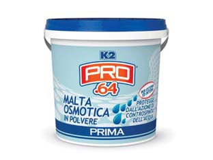 K2 malta osmotica pro.64 in polvere in barattolo - Kg.1 - malta osmotica in polvere composta da cemento bianco, quarzi e carbonati di granulometria calibrata non superiore a mm.0,4 ed...