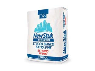 K2 newstuk restauro stucco in polvere base cemento in sacco - Kg.1 - stucco in polvere a base cemento bianco extra fine composto da resine accuratamente selezionate, da inerti e additivi special...
