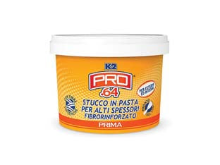 K2 pro.64 stucco in pasta alti spessori in barattolo - Kg.1 - stucco in pasta fibrorinforzato ideale per interventi importanti ad alti spessori, per otturare fori di grosse dimensioni e c...