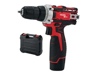 Trapano avvitatore mandrino mm.10 batteria litio 10,8v - 1 batteria al litio da 1,3 Ah - 10,8v di potenza, batteria li-ion da 1,3 Ah, frizione 15+1 regolazioni, con regolazione elettronica 0-350/0-1350 g/m. rever...