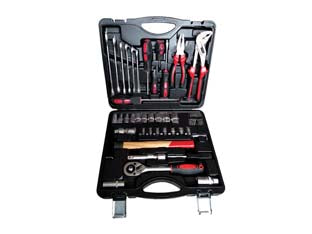 Set utensili in valigetta 56 pezzi - componenti in acciaio chrome-vanadium contenuto: 10 chiavi a bussola esagonali quadro 1/2' misure mm.10-11-12-13-15-17-19-22...