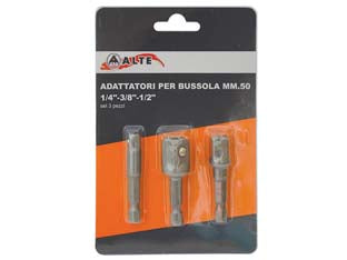 Inserti adattatori per bussola mm.50 1/4 - 3/8 - 1/2 set pezzi 3 - Nessuna Descrizione per questo prodotto