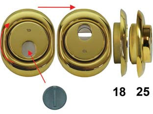 Defender magnetico mag monolito mrm29 - mm.88x68x25h. - in acciaio ottonato lucido, per cilindro europeo, dotato di 3 chiavi con sistema codificato magnetico brevettato, corpo in ot...