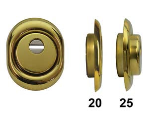 Defender monolito a vite bd250 - mm.88x68x25h. - in acciaio ottonato lucido, per cilindro europeo, defender Monolito, adatto a serrature Cerutti, Cisa, Fiam, Mottura, Securem...