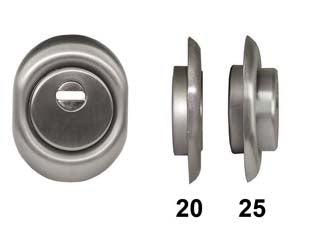 Defender monolito a vite bd250 - mm.88x68x25h. - in acciaio cromato satinato, per cilindro europeo, defender Monolito, adatto a serrature Cerutti, Cisa, Fiam, Mottura, Secure...