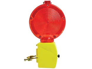 Lampada stradale moon led rossa - con staffa fissaggio, plastica antiurto, impermeabile, luce rossa, 2 led alta intensità luminosa, 2 funzioni: lampeggiante ...