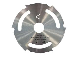 Dischi taglio per legno per smerigliatrici angolari - ø mm.230 foro 22,2 spessore mm.1,4 - acciaio cromo vanadio, dentatura 6 punte, spessore mm 1,4, foro mm 22.2