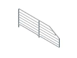 Divisorio trapezoidale in filo cromato - mm.600 l.x160/80 h. - componente per arredamento negozio in acciaio cromato