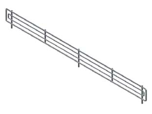 Frontalino in filo cromato - mm.1330 l.x80 h. - componente per arredamento negozio in acciaio cromato