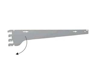 Mensola 4 ganci inclinabile 13° passo 25 4a verniciata grigio ral 7035 - mm.400 portata kg.90 a coppia - componente per arredamento negozio in acciaio verniciato
