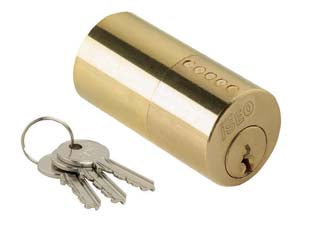 Cilindro esterno fisso f5 per serrature da applicare 852 - ø mm.26x50 (852507) - da abbinare a serrature da applicare, chiave 5 spine grande, tubo ø mm.26 e viti per fissaggio, 3 chiavi