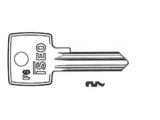 Chiave grezza f6 020609 - (020609) - 6 spine, in ottone nichelato, profilo verticale