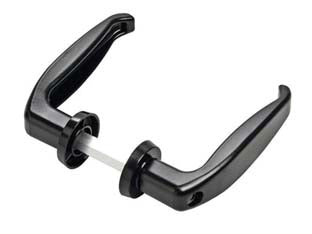 Maniglie per porte metalliche art.210 - mm.40-50 - in alluminio verniciata nera con vite in testa grigia