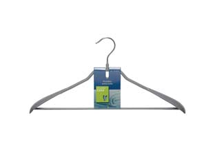 Stampella portabito anatomico cuore casa - colore grigio - in acciaio rivestimento antiscivolo, spalla rinforzata e barra portapantaloni
