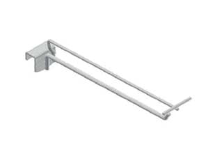 Gancio in filo cromato per barre universali con portaprezzi - ø mm.10x400 l. - in acciao cromato con aggancio universale ABU