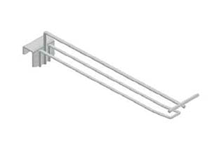 Gancio in filo cromato doppio per barre universali con portaprezzi - ø mm.5x350 l. - in acciao cromato con aggancio universale ABU