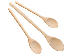 Cucchiai ovali in legno - pz.3 cm.20, 25, 30 - in legno di faggio
