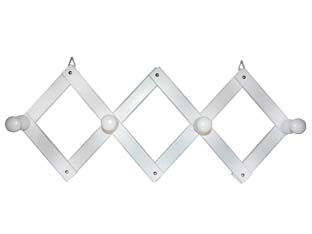 Appendiabiti estensibile in legno 4 posti bianco - cm.24x50 - estensibile, in legno di faggio