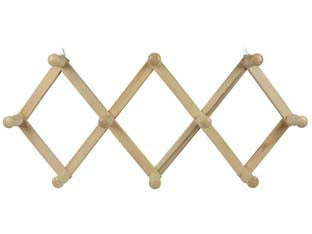 Appendiabiti estensibile in legno 10 posti naturale - cm.32x79 - estensibile, in legno di faggio