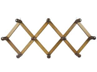 Appendiabiti estensibile in legno 10 posti noce - cm.32x79 - estensibile, in legno di faggio