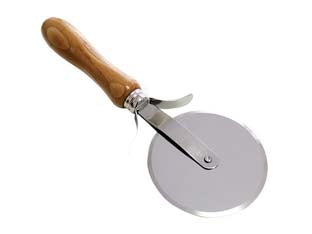 Tagliapizza in acciaio inox - ø cm.10x25 - in acciaio inox 18/C, con manico in legno