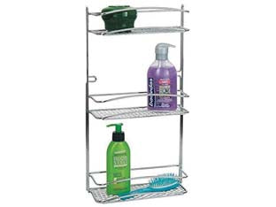 Mensola star tripla - cm.25x10x47h. - in acciaio cromato