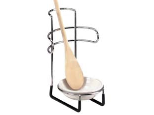 Portamestolo kitchen - cm.13x15x27h. - in acciaio cromato, (mestolo non incluso)